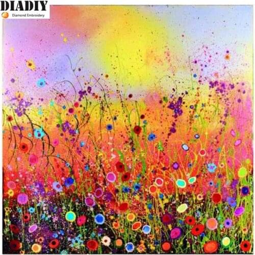 DIADIY Full Square/Round Drill 5D DIY Diamond Painting Abstract flower Embroidery Cross Stitch Mosaic Rhinestone Decor