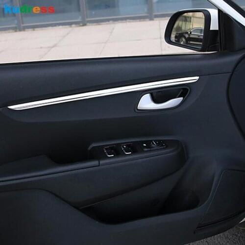 For Kia Rio 4 X-line 2018 2019 Stainless Steel Car Interior Door Armrest Panel Cover Trim Decorative Molding Strip Accessories