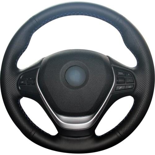Non-slip Durable Black Synthetic Leather Car Steering Wheel Cover For Bmw F30 320i 328i 320d F20