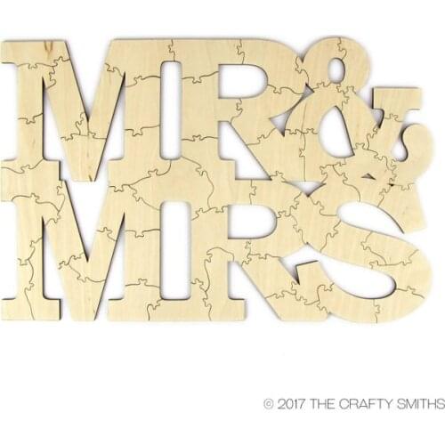 The Original "Mr & Mrs" Laser Cut Guestbook Puzzle | alternative guest book for wedding, bridal shower, anniversary