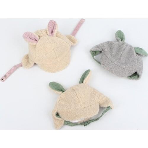 2019 Autumn And Winter Cartoon Rabbit Protect the ear Cap Warm hat Skullies cap beanie hat for kid boy and girl 80