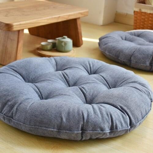 Japanese Style Cotton and Linen Art Fresh Futon Sofa Backrest Cushion Tatami Bay Window Solid Color Hip Cushion Meditate Zen