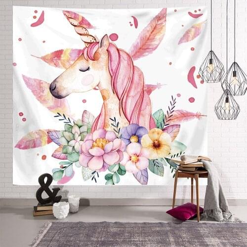 Nordic Style Hanging Cloth Ins Room Decoration Background Decor Dormitory Bedroom Wall Bedspread Cloth Unicorn Flamingo Tapestry