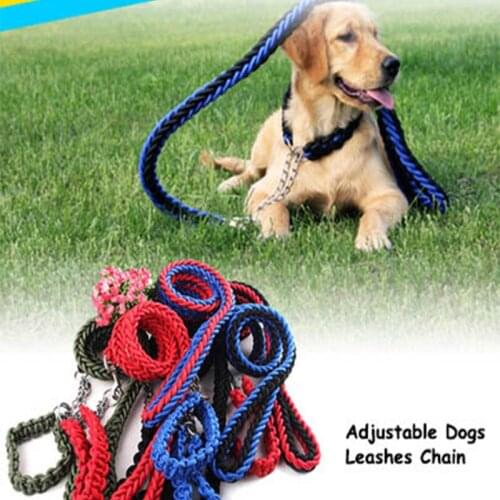 Nylon Dog Leash Rope Chain Pet Dog Harness Running Adjustable Tracking Leashes Collar Set Long Lead For Medium Large Puppy