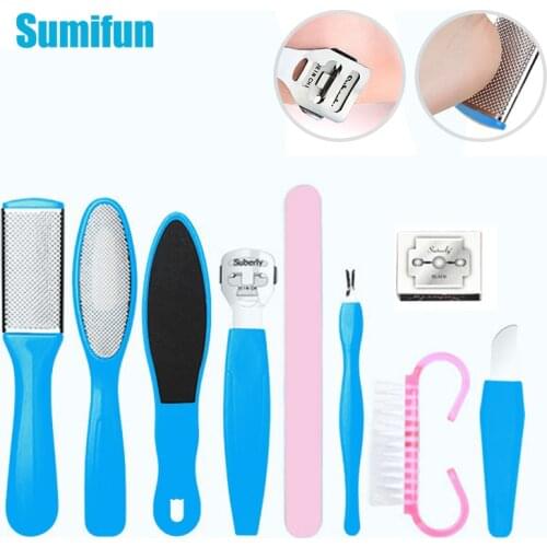 10pcs/Set Foot Rubbing Board Grinding Repair Skin Product Foot Soles Planing Knife File Remove Heel Dead Scleroderma Pedicure