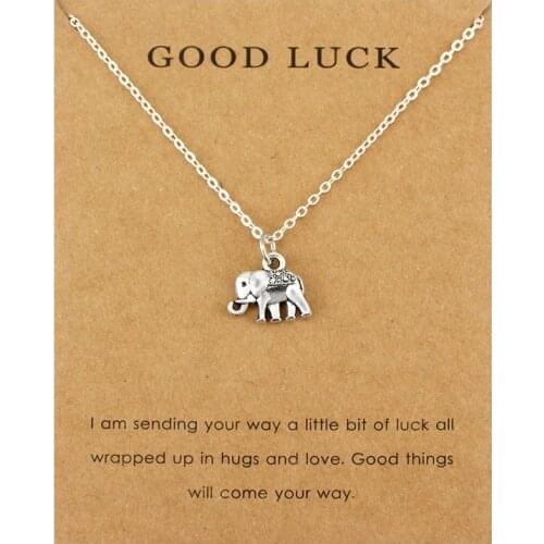 Elephant Good Luck Horseshoe Pendants Necklaces Wish bone Wishbone Birds Infinity Chain Women Men Unisex Fashion Jewelry