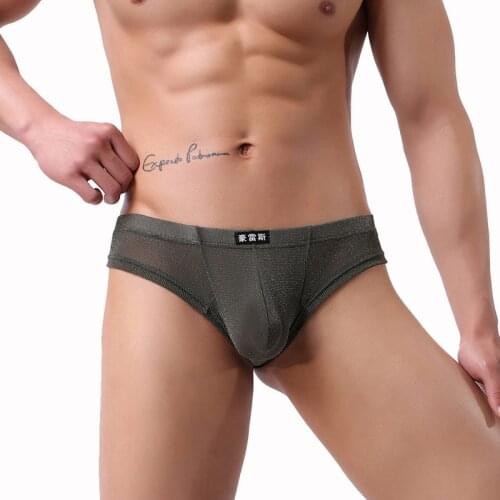 Men Sexy G-Strings Thongs Shiny Mesh Male Underwear Big T-Back Hombre Marca Perspective Mesh Gay Mens Underwear Briefs