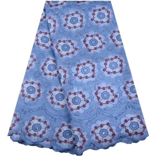 High Quality Cotton Dry Lace Fabrics African Nigerian Voile Laces With Stones Embroidery Swiss Voile Lace In Switzerland S1140