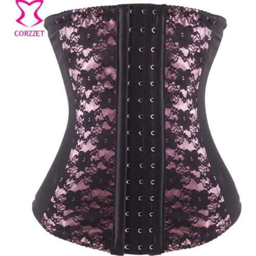 Victorian Sexy Black Lace Floral Corset Underbust Gothic Women Body Shaping Waist Trainer Steampunk Bustier Lingerie Korsett
