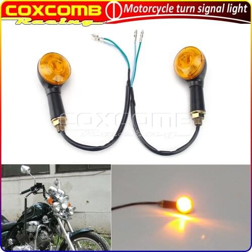 1Pair Motorcycle LED Turn Signal Light ATV Amber Blinker Universal For Honda Yamaha Suzuki Kawasaki Ducati BMW W/10mm Screw Hole