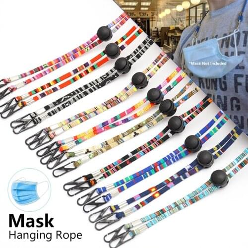 1 Pc Mask Hanging Rope Bohemian Ethnic Style Glasses Lanyard Mask Holder Adjustable Traceless Ear Hanging Rope Two Hooks