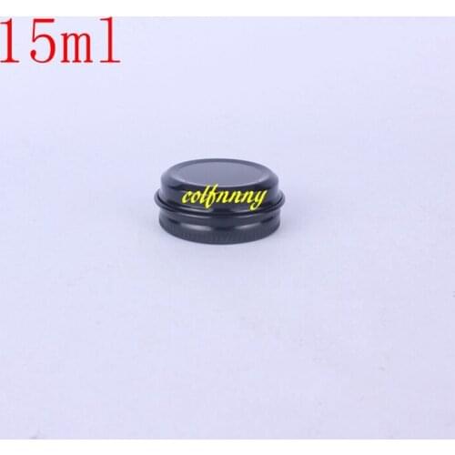 1000pcs/lot Fast shipping 15ml Aluminum Jar pots 15g Empty Cosmetic Container black Tins storage box