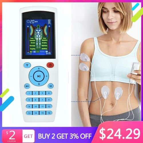 16 Modes EMS Electric Muscle Stimulator Electrodes Pulse Physiotherapy TENS Machine 4 Channel Massageador Body Pads Therapy