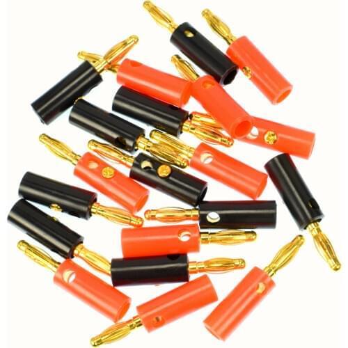 5/10 pairs AMASS Gold Plated 4.0MM Banana Plug Connector Red Black Audio Speaker Wire Cable Banana Connector Charger Adapter