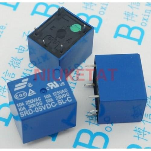 5pcs SRD-05VDC-SL-C 5VDC 10A 250 VAC Power relay PCB Type T73-5V 5 feet SRD-5VDC-SL-C 10A 125VAC New and original Free shipping