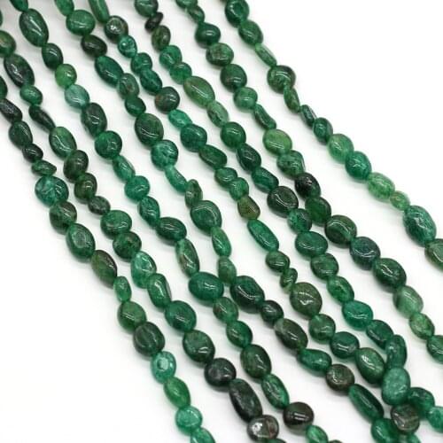 6-8mm Natural Stone Beaded Irregural Green Agates Stone Loose Beads for DIY Jewerly Necklace Bracelet Accessories Making
