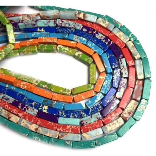 Natural Agates Beads Rectangular Bar Shape Loose Beads for Making DIY Jewelry Necklace Bracelet Length 40cm