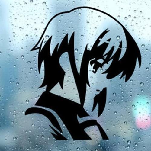 Black/Sliver Nagato Yuki Anime Girl Cartoon Character Vinyl Car Body Decals Window Door Decal Funny Top Quality Rainproof S1319