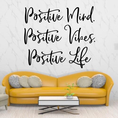 Pretty Positive Attitude Wall Sticker Removable Self Adhesive Watercolo Nursery Room Decor Decoration Accessories Murals