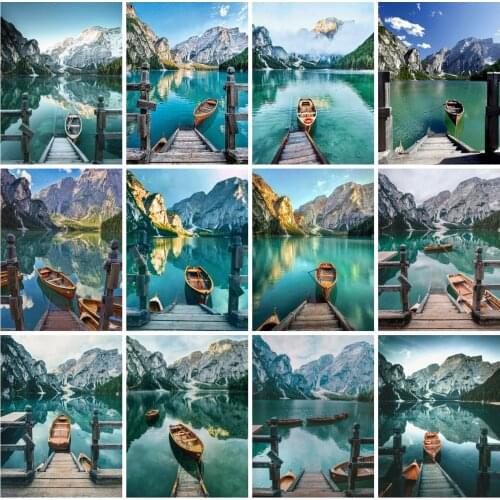 EverShine Diamond Embroidery Landscape Cross Stitch Diamond Painting Mountain Rhinestone Art Ship Scenery Mosaic Kits Home Decor