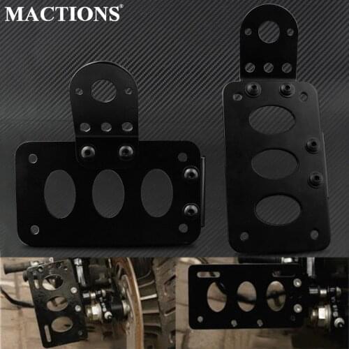 Motorcycle Side Mount License Plate Bracket Holder Brake Tail Light For Harley Chopper Dyna Sportster Bobber Chopper Cruiser