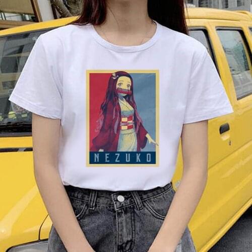 Japanese Cartoon Print Graphic Tees Women Cute Cartoon T-Shirt Short Sleeve O-Neck Fashion Tshirt Casual White Tops Tee Female