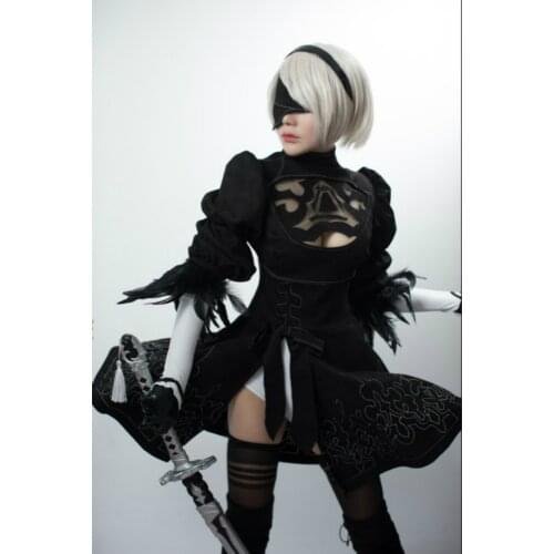Halloween NieR:Automata 2B YoRHa NO.2 Type B Womens Cosplay Black Skirt Cosplay Costume anime High Quality Custom Made