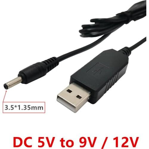 USB to DC 3.5mm x 1.35mm Cord USB Power Boost Line 5V to DC 9V / 12V Step UP Module USB Converter Adapter Cable 3.5x1.35mm Plug