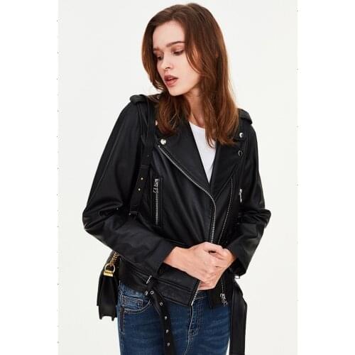 Leather Free shipping,Genuine woman slim leather jacket.femme fashion motor sheepskin jacket,plus size leather coat,hot sales