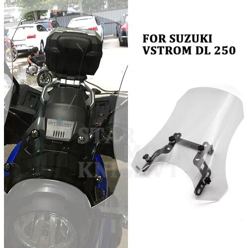 Motorbike Front Glass Windshield Windscreen +Motorcycle GPS Mount Mounting Adapter Holder Bracket For Suzuki DL250 Vstrom DL 250