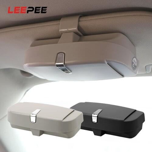 LEEPEE Multifunction ABS Car Sun Visor Sunglasses Holder Car Glasses Cases Car Eyeglasses Clip Auto Accessories