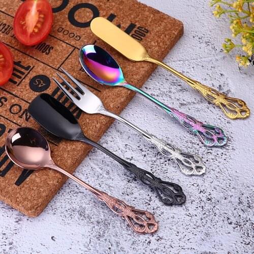 Stainless Steel Spoon Forks Spatula Set Noble Cake Creative Knives Soup Nice Ladles Porridge Scoop Multi-Functions Tableware Set
