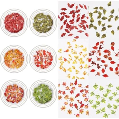 Nail Art Wood Pulp Nail Stickers DIY Nail Color Leaves Autumn Leaves Wood Pulp Maple Leaf Nail Stickers Designer Charms Nails