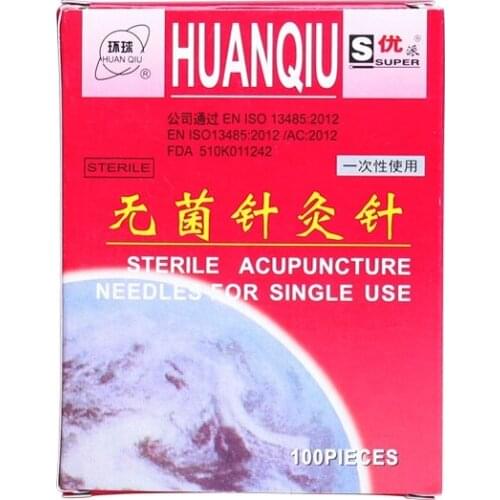 Equipments of Traditional Chinese Medicine HUANQIU Brand 100 Disposable Sterile Acupuncture Needles