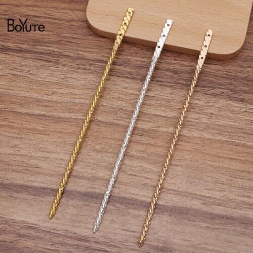 BoYuTe New Arrive (5 Pieces/Lot) 140MM Metal Brass Twist Hair Stick with 3 Holes Handmade Diy Hair Accessories Materials