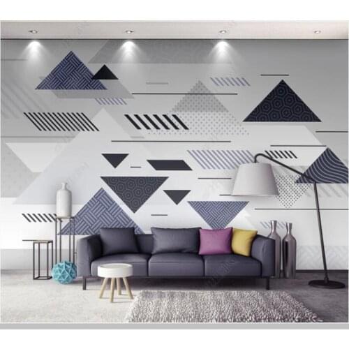 Papel de parede Modern simple geometric triangle abstract 3d wallpaper mrual,living room tv wall bedroom wall papers home decor