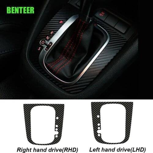 Carbon Fiber Car Gear Shifter Interior Decoration Sticke For Volkswagen VW Golf6 GTI GolfR Golf5 Mk5 Mk6