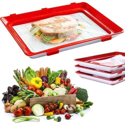 Food Preservation Tray Stackable Food Fresh Tray Magic Elastic Fresh Tray Reusable Food Storage Container Keeping Fresh Spacer