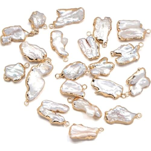 Natural Freshwater Pearl Pendants irregular shape Charms Pendants For jewelry making DIY Accessories Fit Necklaces Size 18x33mm