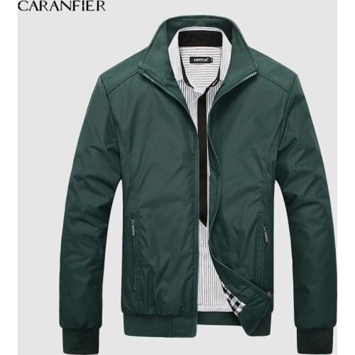 CARANFIER Standard US size Casual Jacket Men Spring Autumn Outerwear Mandarin Sportswear Mens Jackets for Male Coats XS-5XL