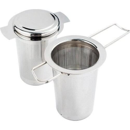 304 Stainless Steel Silver Tea Strainer Folding Foldable Tea Infuser Basket For Teapot Cup Teaware