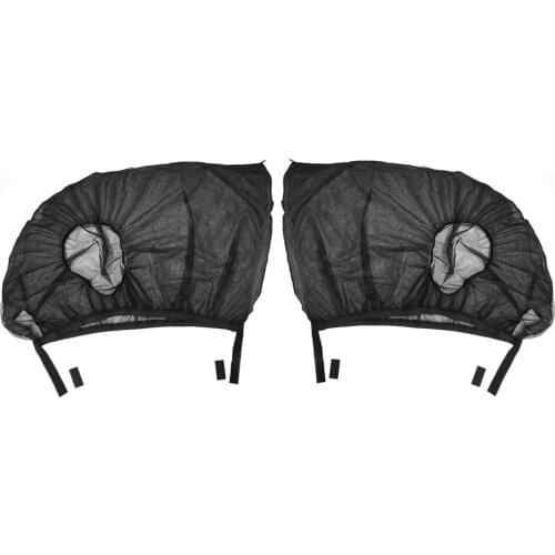 1 Pair Car Front Side Window Sunshade Breathable Mesh Anti Mosquito Sun Shade Screen Visor Double Layer Design Universal