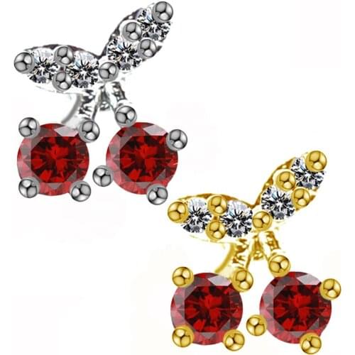 Body Piercing jewelry CZ chery Earrings fruits cartilage earring for women Earring Piercing fashion jewelry for women