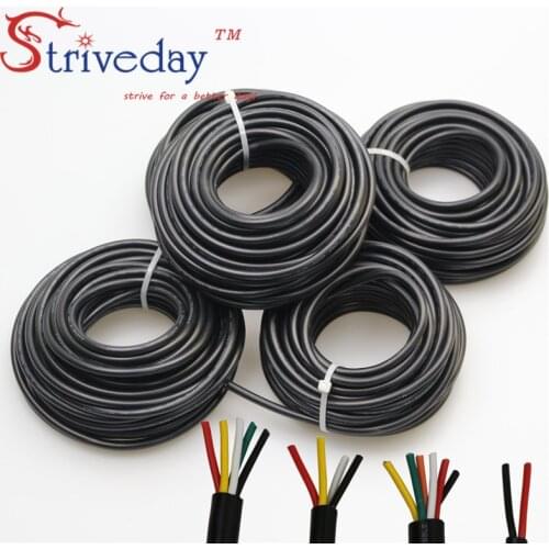 10 meters UL 2464 24AWG 2C/3C/4C/5C/6C multicore PVC cable jacket tinned copper wire audio cable Power cable wire