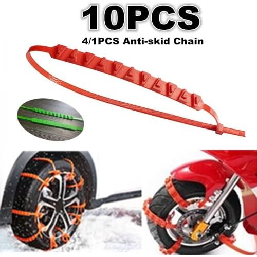 10pcs Automobile Universal Snow Chains Snow Tire Anti-skid Chains Emergency Non-slip Driving Truck SUV Auto Car Accessories