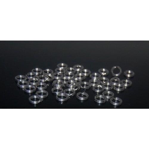 100PCS Fishing accessories Stainless steel Lure Minnow Popper Spoon Hook Ring Double circle free shipping