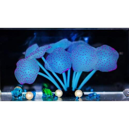 11 Leaf Silicone Glowing Artificial Fish Tank Aquarium Coral Plants Ornament Underwater Ornament Fish Tank Aquarium Accessories