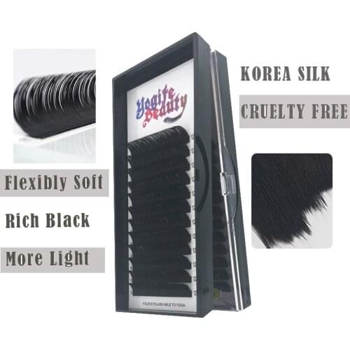 12lines/case premium natural synthetic mink individual eyelash extension makeup cilia professional from yogife