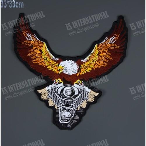 13 inches eagle large Embroidery Patches for Jacket Back Vest Motorcycle Club Biker MC