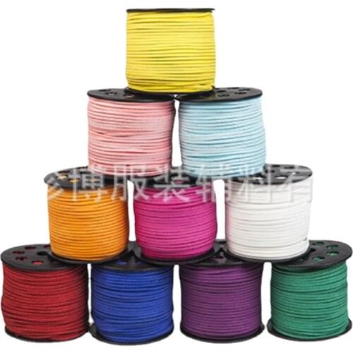 4pcs/400 Yards/lot Wholesale Diameter 3MM Velvet Braided Suede Rope Cord Jewelry Material Sewing Accessories Most Free Shipping